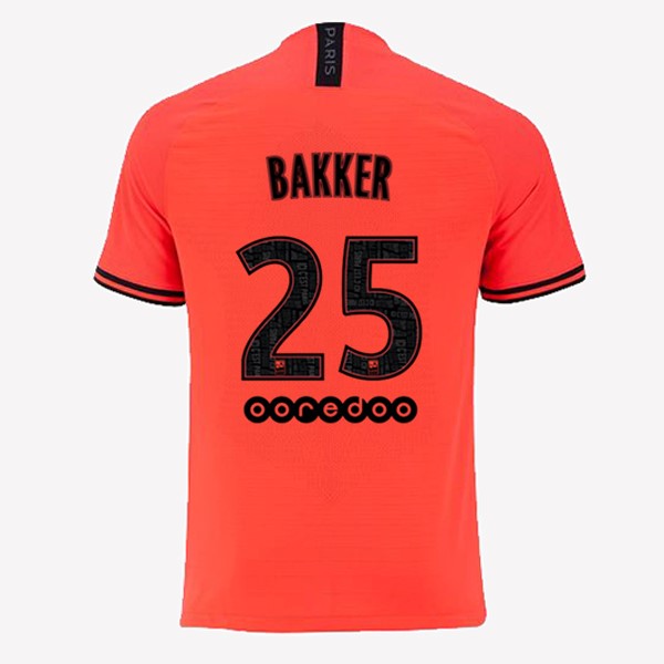 JORDAN Camiseta Paris Saint Germain NO.25 Bakker Segunda equipo 2019-20 Naranja